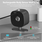 Motion Sensor Wall Sconces of 2PCS, Cordless Auto Motion Activated LED Wall Lights 360°Rotate& Rechargeable Battery Operated, 3 Brightness, Indoor Motion Detection Wall Lamps for Hallway Stairway