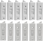 Window Latch Locks Replacement Window Parts and Hardware, Plastic Spring Loaded Sliding Window Tilt Latch for Home Window Accessories, Pack of 12 (White)