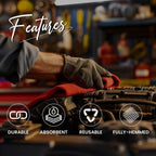 Shop Towels (Red, 25-Pack) - Bulk Cleaning Towel in a Bag, Mechanic Cotton Wipes for Car Maintenance, Auto Mechanics & Garage, Wipe Grease & Oil, Machine Wash & Reusable