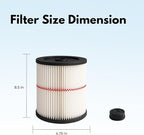 Nispira 9-17816 17816 Red Stripe Replacement HEPA Filter for Craftsman Craftsman Shop Vac Wet/Dry Vacuum 5/6/8/12/16/32 Gallon Larger, 2 Pack