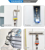 Keyed Alike Laminated Steel Padlocks with Normal Shackle for Sheds, Fences & Lockers (2-Pack)