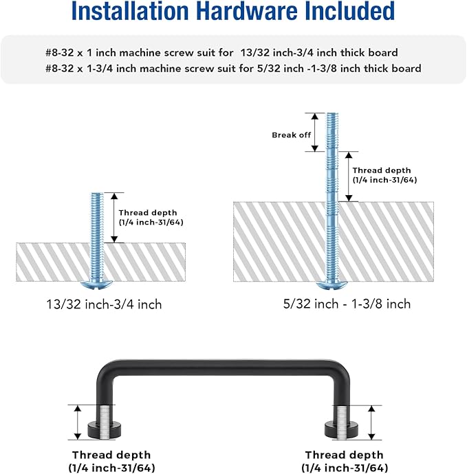 JOY DECOR Cabinet Pulls – 3-3/4 Inch Hole Center, Matte Black, 5 Pack, Zinc Alloy Cabinet Handles for Drawers & Cupboard – Vintage Style Hardware for Kitchen, Bathroom, Dresser, Furniture Makeover