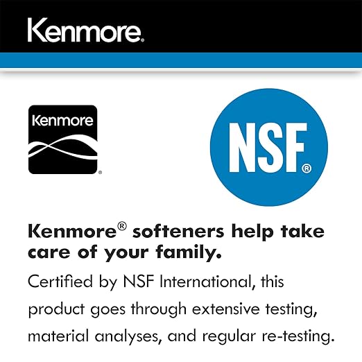 Kenmore 350 Water Softener System – 32,000 Grain Capacity Whole House Hard Water & Iron Reduction – Compact, Easy to Install, Salt Saving Technology