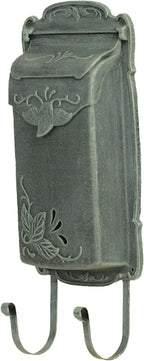 Special Lite Floral Vertical Wall Mount Mailbox - Verde Green Cast Aluminum Mailbox for Wall Mount - SVF-1001-VG