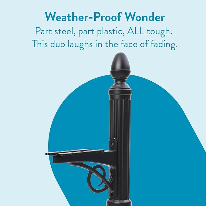 Architectural Mailboxes Victorian Plastic Mailbox Post, Compatibility Code A, B, VP000BAM, Black