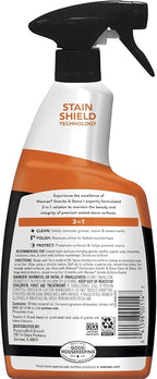 Weiman Granite Cleaner Polish and Protect, Streak Free, pH Neutral Formula for Daily Use on Interior & Exterior Natural Stone with Microfiber Towel, 3 in 1-2 Pack