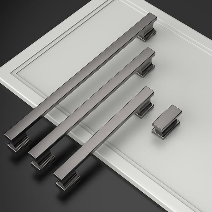 Asidrama 10 Pack 5 Inch(128mm) Brushed Black Nickel Kitchen Cabinet Handles, Cabinet Pulls Kitchen Cabinet Hardware for Cupboard Drawer Pulls