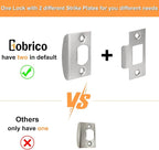 Gobrico 5 Pack Square Satin Nickel Entry Door Levers with Same Key,Keyed Alike Combo Locksets, Heavy Duty