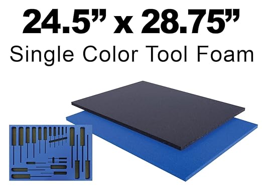 5S LEAN TOOL BOX FOAM ORGANIZERS 1/2 INCH THICK (1 PIECE) (24.50"x28.75", Black)