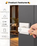 Gobrico 5 Pack Satin Nickel Square Door Levers with Privacy Lock,for Bedroom and Bathrom,Zinc Alloy Made Heavy Duty