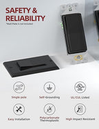 AIDA Single Pole Rocker Decora Light Switch, 15 Amp Self-grounding Electrical Light Switches, Residential Grade, UL Listed (20 Pack, Glossy Black)