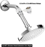 WHK 4-Pack Brass Pipe Fittings - 1/2 Inch Male/Female NPT Reducer Adapter with Chrome Finish