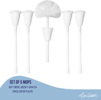Don Aslett Johnny Mop | Set of 5 Toilet Brushes | 14" Handle to Easily Clean Toilet or Shower | Scratch Free Bowl Swab | Safe to Use with Your Favorite Toilet Bowl Cleaner