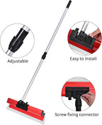 Drywall Skimming Blade Set, Upgraded Thickening 12", 22” & 32" Skimming Blades with Extension Handle,0.5mm&0.4mm Blades, Red