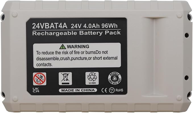 Replacement 4.0Ah 24V Lithium Battery for Snow Jo Sun Jo 24V Series Cordless Power Tools, Compatible with Snow Jo 24VBAT-LTX 24VBAT-LTW 24VBAT-LTE 24VBAT 24V-X2-SB18 24VBAT-XR