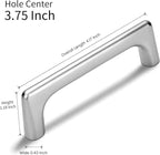 10 Pack 3.75 Inch(96mm) Hole Center Modern Polished Chrome Cabinet Pull Handle Timeless Vanity Drawer Pull Handle Classic Cabinet Hardware for Kitchen Bathroom, Screws Included, Chrome(3.75x10)