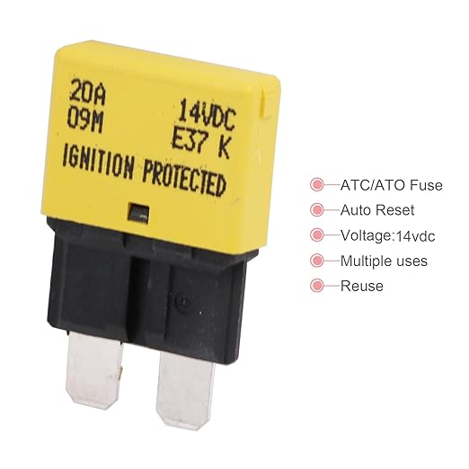 12V Fuse Circuit Breaker Auto Reset Automotive Low Profile ATO ATC - UL Certified Blade Self Resetting Car Fuses Kit 5A 10A 15A 20A 25A 30A Amp 12 Volt DC - Mixed 6 Pack