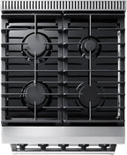 Thor Kitchen 24 in. Freestanding Gas Range LRG2401U with 4 Sealed Burners, 3.7 cu. ft. Oven, Storage Drawer, Cast Iron Grate in Stainless Steel