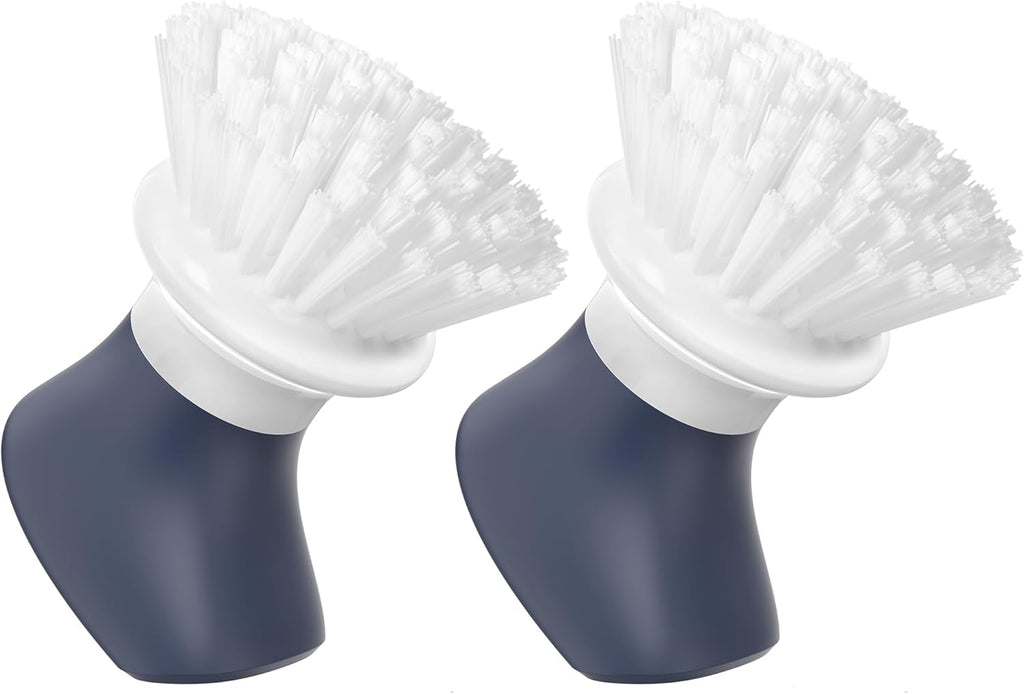 Dish Scrub Brush,Self-Standing Palm Brush with Ergonomic Grip for Cleaning Dishes,Non-Stick Pans and Sinks,Navy Blue,2 Pack