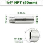 TAISHER 2PCS 304 Stainless Steel Pipe Fittings, 1/4" NPT Male Threaded, 2" Length Weld Nipple Cast Pipe