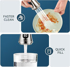 FORIOUS LED Kitchen Faucet with Pull Down Sprayer, Brushed Nickel, Single Handle Modern Stainless Steel Sink Faucet with Temperature Digital Display, Suitable for Farmhouse Camper Rv Bar