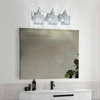 Crystal Vanity Lights Chrome 3 Light Modern Vanity Light for Bathroom