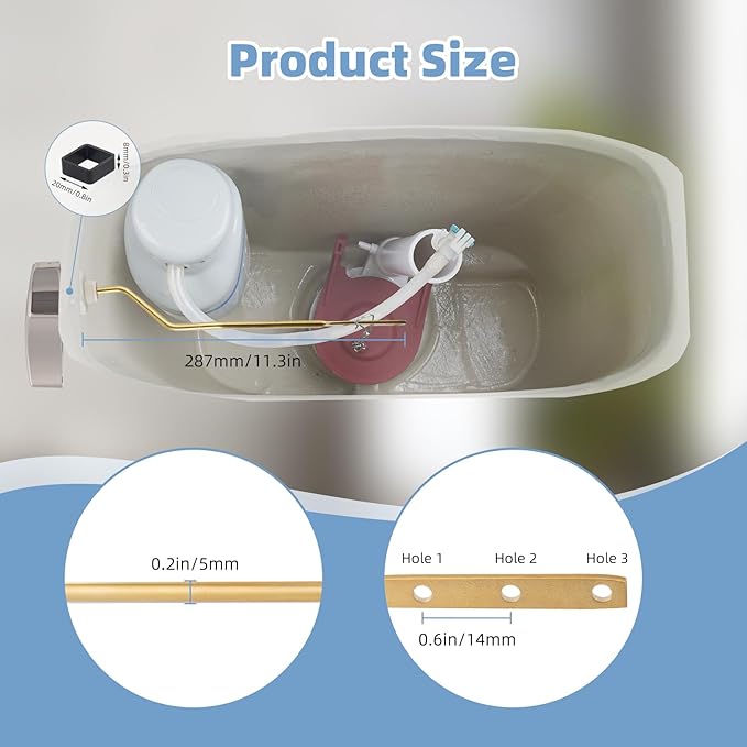 Hibbent 2 Pack Metal Toilet Handle Replacement, Compatible with TOTO THU068#CP Trip Lvr for St743S, Brass Handle Trip Lever, Side Mount Toilet Tank Flush Lever, Brushed Nickel