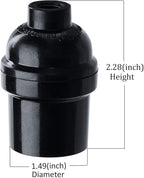 E26 E27 Light Socket,16-Pack Black Edison Retro Pendant lamp Holder, E26 E27 Plastic Standard Screw-in Socket Maximum Wattage 250W Heat Resistant Up to 200℃ Fire Resistant