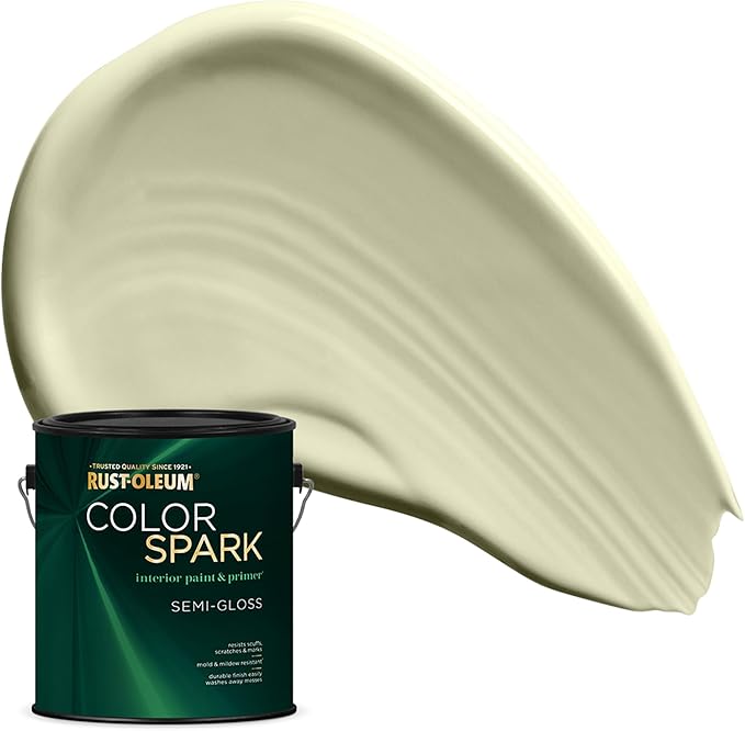 Rust-Oleum Color Spark Interior Paint and Primer in One, Semi-Gloss, Frothy Matcha, 1 Gallon