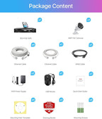 ZOSI 5MP 8CH Wired PoE Security Camera System with Audio, 4pcs Outdoor PoE Cameras, Night Vision, H.265+ 8 Channel 5MP 3K Home NVR with 1TB HDD for 24/7 Recording, No ISED is Provided