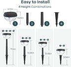 Linkind Solar Pathway Lights 8 Pack, Solar Lights Outdoor Warm White Waterproof, Adjustable Solar Powered for Walkway Yard Garden Driveway Backyard