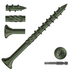 #8 x 2 Inch Deck Screws (116Pcs) 1lb. Carbon Steel, Green, Flat Head, Rust Resistant epoxy Coated, with T25 Star Bit