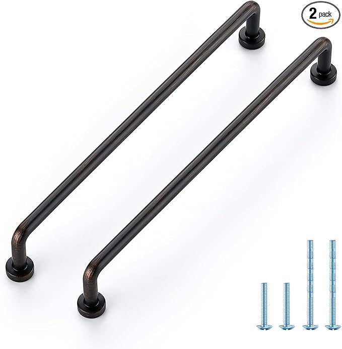 JOY DECOR Cabinet Pulls – 7-1/2 Inch Hole Center, Oil Rubbed Bronze, 2 Pack, Zinc Alloy Cabinet Handles for Drawers & Cupboard – Vintage Style Hardware for Kitchen, Bathroom, Dresser