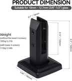 T316 Stainless Steel Glass Railing Clamp,Heavy Duty Glass Railing Spigot,Railing Post Clamp (10, Black)