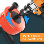 drain snake 2.0 [50 FT] - with drill attachment - Ideal plumbing snake for sink and drain unblocking - Solid drain auger for real DYIs! (50 FT - 1/4 inch)