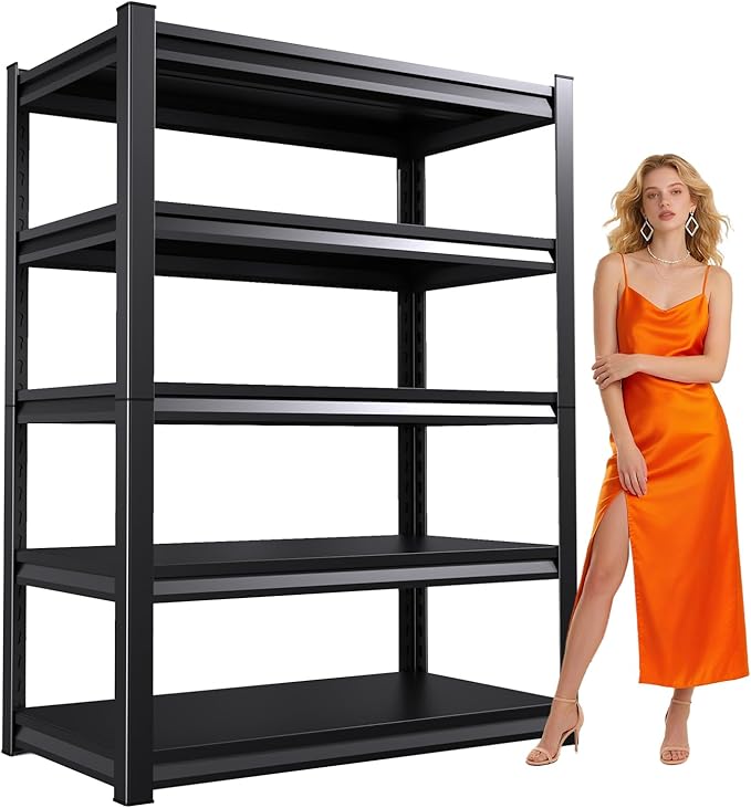 72 ”H Garage Shelving Heavy Duty, Garage Storage Shelves 3000LBS Industrial Shelving Unit, Adjustable Metal Shelving, Steel Garag Organizer, Rack Shelf for Basement, 72 ”H×46”W×20”D