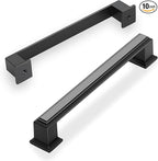 10 Pack 5 Inch(128mm) Hole Center Matte Black Modern Cabinet Pulls Kitchen Cabinet Handles Kitchen Cabinet Hardware Timeless Drawer Pulls for Dresser Cupboard Wardrobe, M-Black(5x10)