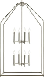 Kichler Madden 43" 8 XL Light Foyer Pendant in Brushed Nickel, Soft Modern Fixture, for Foyer, Over Large or Dining Room Table, (43" x 24.25"), 52724NI