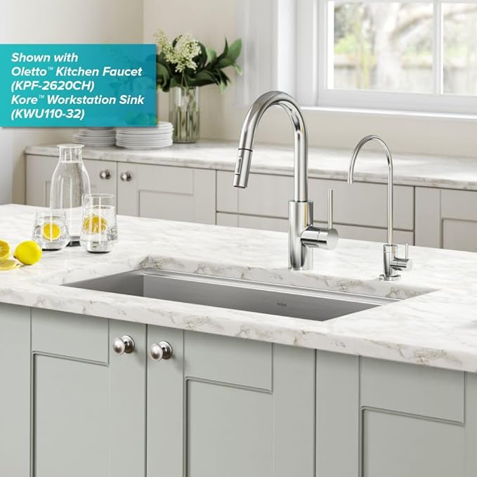 KRAUS Purita 100% Lead-Free Kitchen Water Filter Faucet in Chrome, FF-100CH