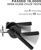 Asidrama 8 Pack Privacy Door Handles, Door Lever with Door Knobs Indoor for Bedroom or Bathroom, Heavy Duty Black Door Handles Interior with Locks for Left Right Sided Doors