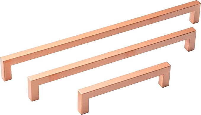 10 Pack Copper Cabinet Pulls 10 Inch Copper Red Drawer Pulls Square Cupboard Handles Wardrobe Handles Modern Stainless Steel Kitchen Cabinet Hardware