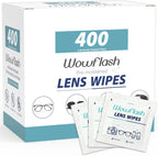 400 Count Lens Wipes for Eyeglasses, Eyeglass Lens Cleaning Wipes Pre-moistened Individually Wrapped Sracth-Free Streak-Free Eye Glasses Cleaner Wipes for Sunglass, Camera Lens, Goggles