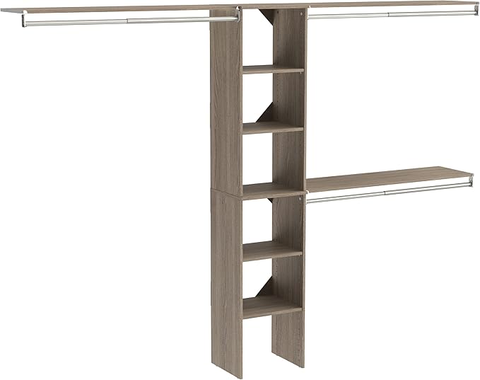 ClosetMaid 1951140 SuiteSymphony 16-Inch Closet Organizer with Shelves, Natural Gray