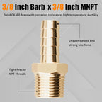 168Pcs Hose Barb Fuel Line Fittings Assortment Kit Barb Splice/Coupler/Female Adapter/Tee/90°Male Elbow Thread 1/8" 3/16" 1/4" 5/16" 3/8" 1/2" Air Hose Fitting with Pipe Clamps for Fuel