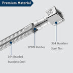 48" Faucet Supply Line,3/8" Comp x 1/2" FIP Flexible Faucet Connector,Stainless Steel Braided Supply Line for Long Distance Use of Faucet Sink, Water Heater, Angle Valve（Plumbers Tape Include）
