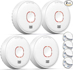 Jemay Smoke Detector, Fire Alarms Smoke Detectors with Advanced Photoelectric Technology, Smoke Alarm with LED Indicator & Silence Button, Replaceable Battery Included, 4 Packs