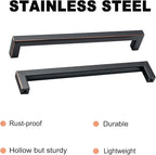30 Pack Oil Rubbed Bronze Cabinet Pulls 8 Inch Drawer Handles Square Cupboard Handles Bronze Modern Stainless Steel Kitchen Cabinet Handles and Pulls