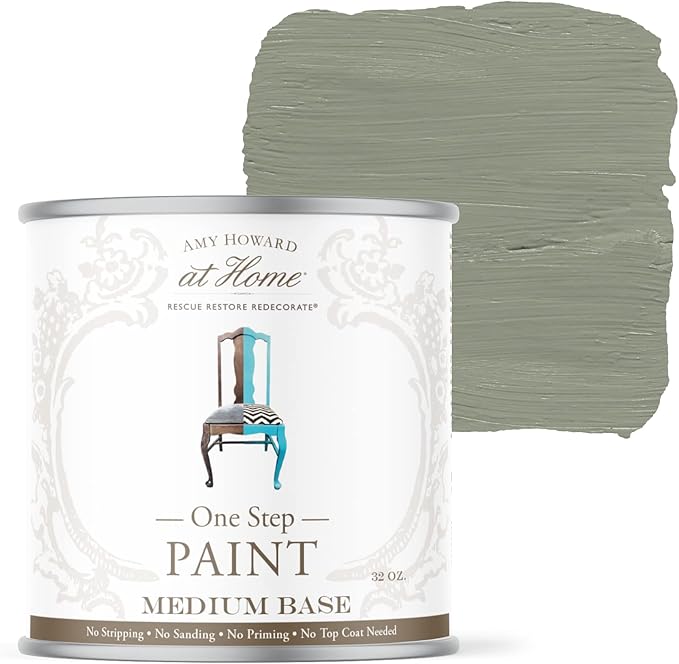 AMY HOWARD AT HOME Chalk-Based One Step Paint for Furniture, Cabinetry, Decor, Finish, and More | No Stripping, Sanding, or Priming | Medium Base | 32 Ounce | Lou Lou