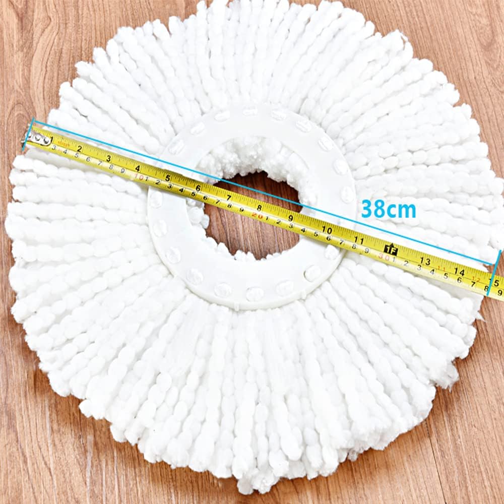 Spin Mop Refills Replacement 360° Microfiber Spin Mop and Bucket Head Round Shape Standard Size Easy Cleaning Spin Mop Systems 6-Pack White