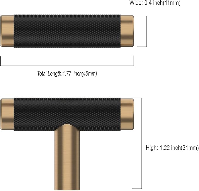 Amerdeco 10 Pack 2 Inch Champagne Bronze Black Cabinet Knobs Single Hole Cabinet Pulls Dresser Knobs Round Drawer Knobs and Pulls for Bathroom Cabinets ZH0040